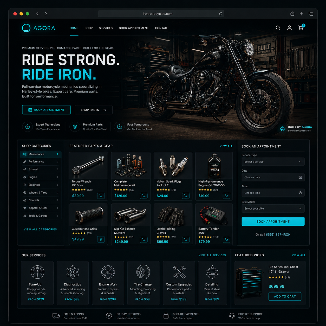 Harley Davidson mechanic ecommerce website